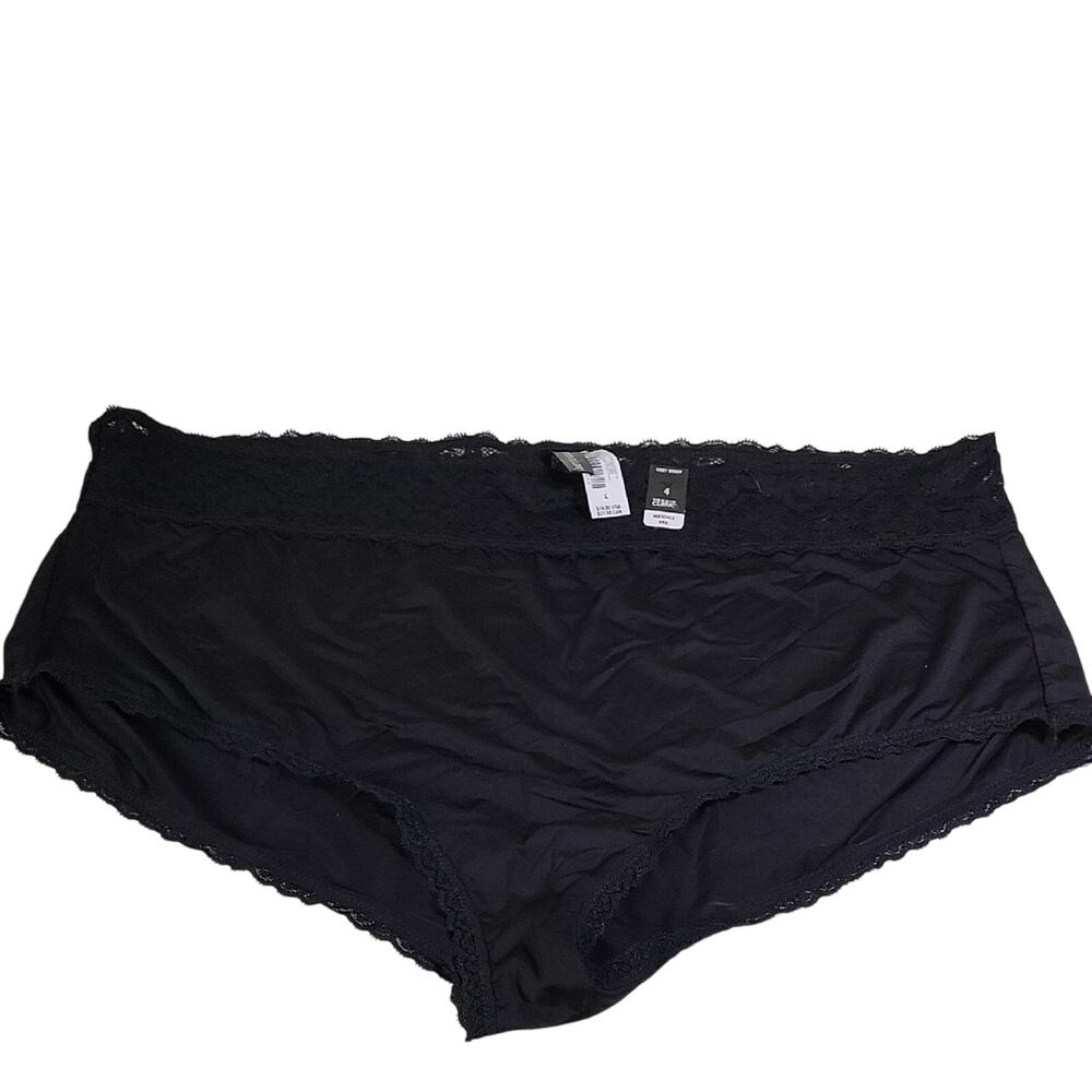 Torrid Curve Black Sexy Brief Lace Trimmed Panty Womens Size 4X NWT